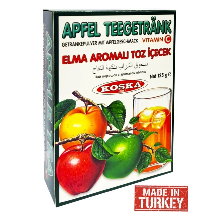 C vitamini ile hazır elma çayı, "Koska", Elma Aromalı Toz İçecek, 125g, Türkiye, KEATI-125