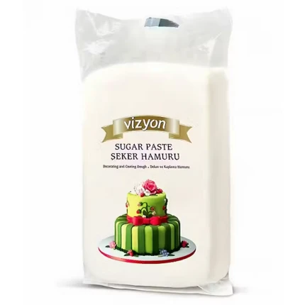 Pasta modelleme, süsleme ve kaplama için plastik mastik (beyaz), "Vizyon", Şeker Hamuru, 1000g. Türkiye SSTO-1000