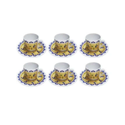 6 kişilik kahve seti, "Gural Porselen", Altın (12 adet), 80 ml. Türkiye, Altın*6