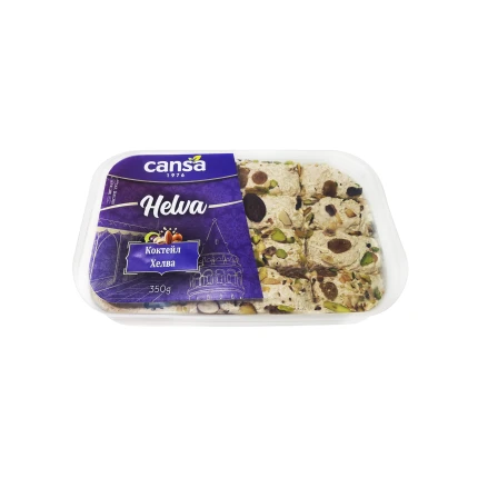 Халва турецкая кунжутная (тахинная) с орехами и изюмом, "Cansa", Helva, 350гр. Турция, CHKO-350