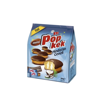 Мини кексы / маффины кокосовые, "ETi", Mini Pop Kek, (10шт*18гр) 180гр. Турция, TR-00753