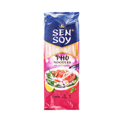 Безглютеновая рисовая лапша Фо, "Sen Soy", 200гр., SSLFO-200
