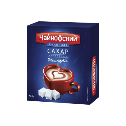 Сахар белый кусковой, "Чайкофский", Экстра, 500гр., CHS-500